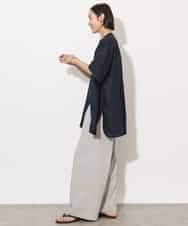 FMBHA05230 MICHEL KLEIN(ミッシェルクラン) シアーチュニックブラウス ネイビー