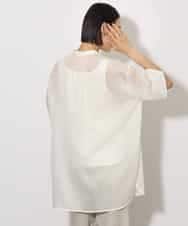 FMBHA05230 MICHEL KLEIN(ミッシェルクラン) シアーチュニックブラウス ネイビー