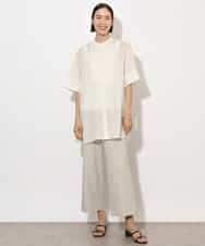 FMBHA05230 MICHEL KLEIN(ミッシェルクラン) シアーチュニックブラウス ネイビー