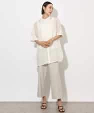 FMBHA05230 MICHEL KLEIN(ミッシェルクラン) シアーチュニックブラウス ネイビー