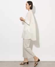 FMBHA05230 MICHEL KLEIN(ミッシェルクラン) シアーチュニックブラウス ネイビー