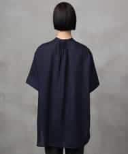 FMBHA05230 MICHEL KLEIN(ミッシェルクラン) シアーチュニックブラウス ネイビー