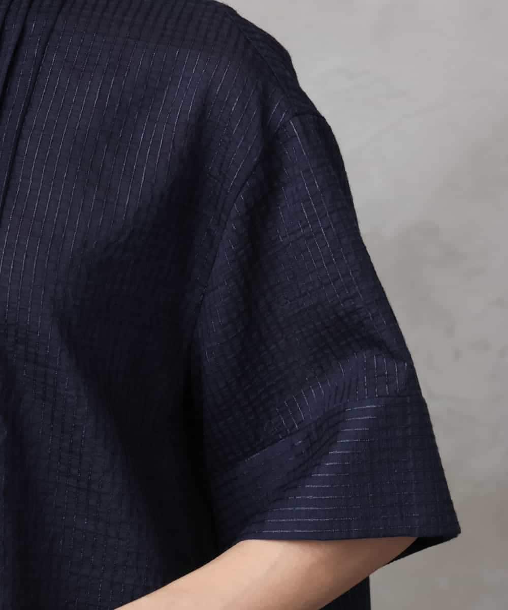 FMBHA05230 MICHEL KLEIN(ミッシェルクラン) シアーチュニックブラウス ネイビー
