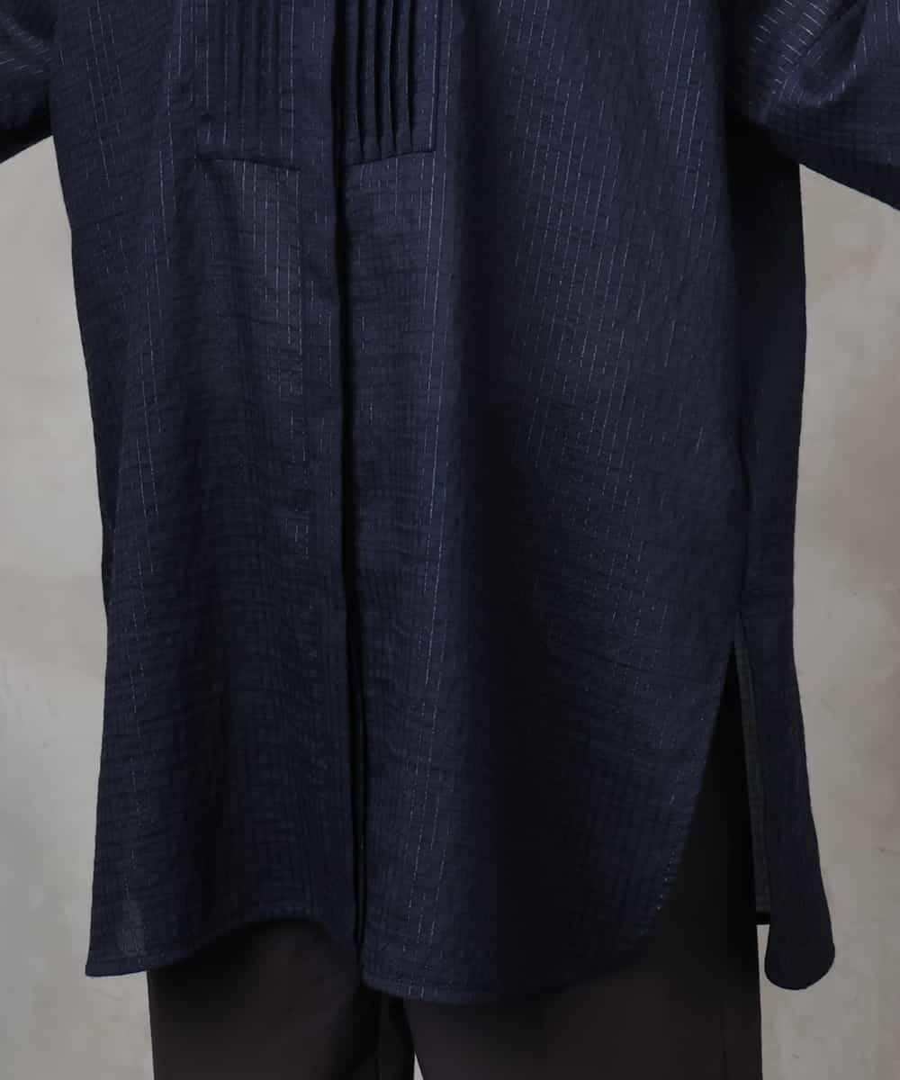 FMBHA05230 MICHEL KLEIN(ミッシェルクラン) シアーチュニックブラウス ネイビー
