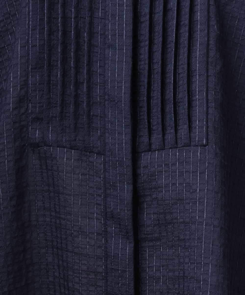 FMBHA05230 MICHEL KLEIN(ミッシェルクラン) シアーチュニックブラウス ネイビー