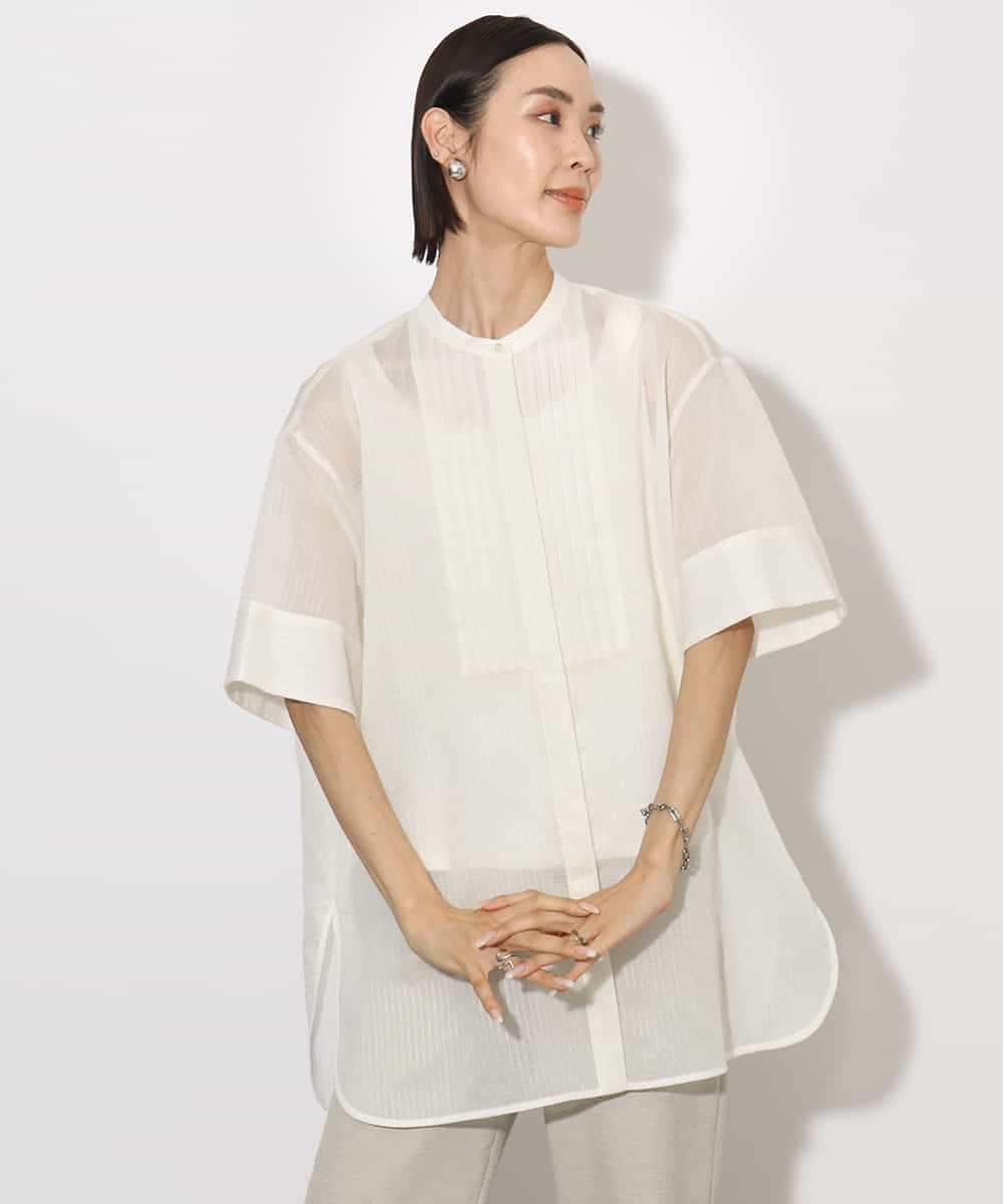 FMBHA05230 MICHEL KLEIN シアーチュニックブラウス