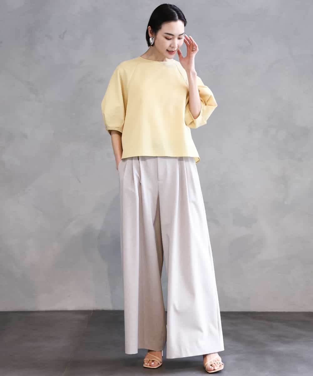 FMBHA06230 MICHEL KLEIN(ミッシェルクラン) ボリュームスリーブブラウス ライトイエロー
