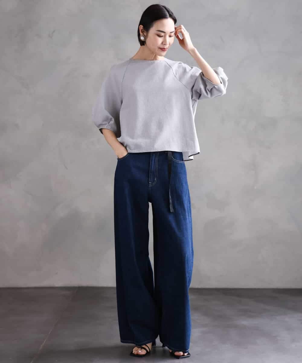 FMBHA06230 MICHEL KLEIN(ミッシェルクラン) ボリュームスリーブブラウス ライトイエロー