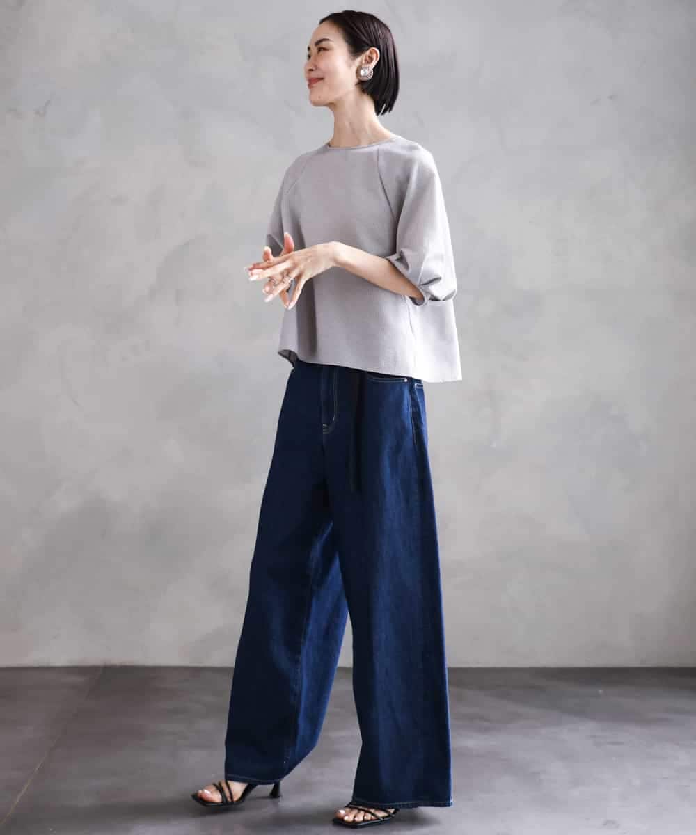 FMBHA06230 MICHEL KLEIN(ミッシェルクラン) ボリュームスリーブブラウス ライトイエロー