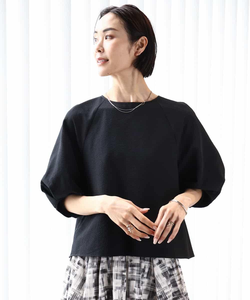 FMBHA06230 MICHEL KLEIN(ミッシェルクラン) ボリュームスリーブブラウス ライトイエロー