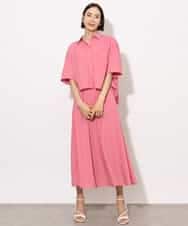 FMBHA08210 MICHEL KLEIN(ミッシェルクラン) [セットアップ対応]フレンチリネンシャツ ピンク