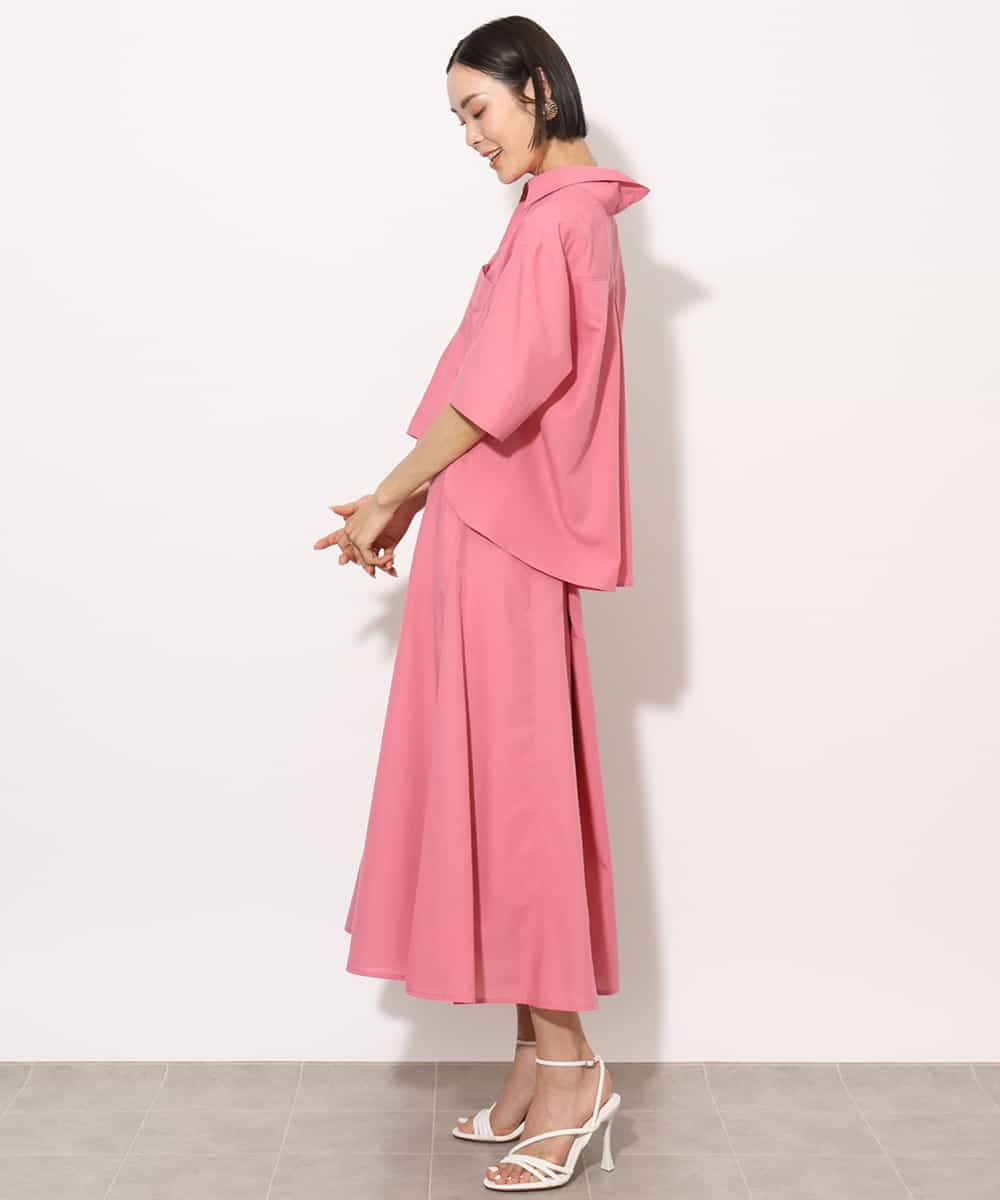 FMBHA08210 MICHEL KLEIN(ミッシェルクラン) [セットアップ対応]フレンチリネンシャツ ピンク