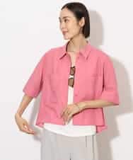 FMBHA08210 MICHEL KLEIN(ミッシェルクラン) [セットアップ対応]フレンチリネンシャツ ピンク