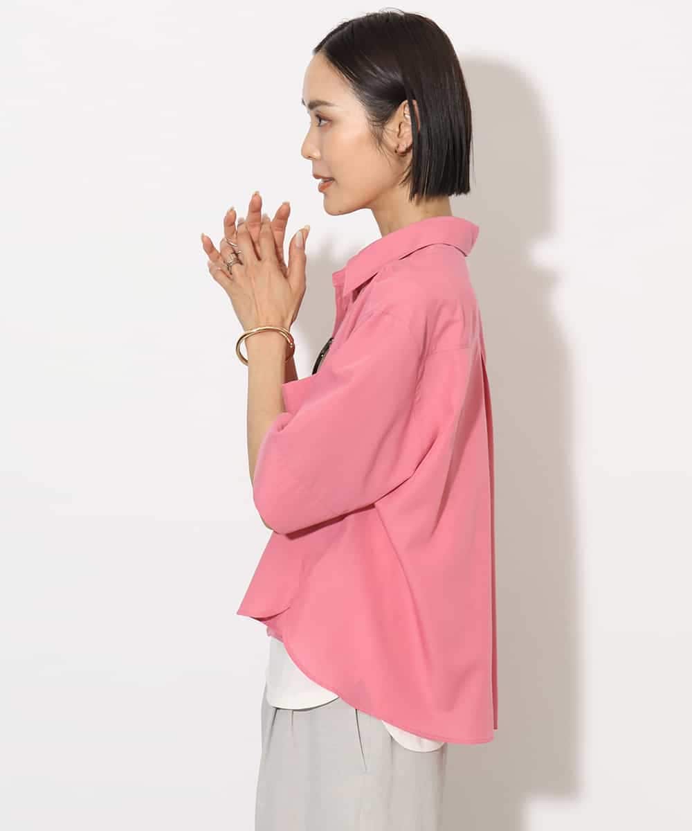 FMBHA08210 MICHEL KLEIN(ミッシェルクラン) [セットアップ対応]フレンチリネンシャツ ピンク