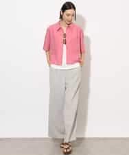FMBHA08210 MICHEL KLEIN(ミッシェルクラン) [セットアップ対応]フレンチリネンシャツ ピンク