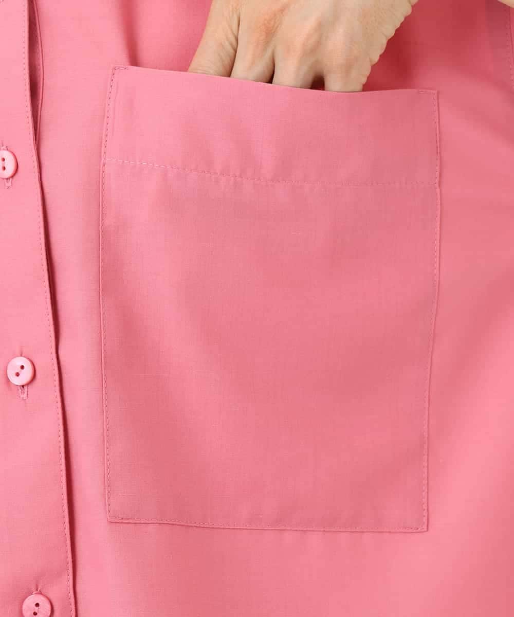 FMBHA08210 MICHEL KLEIN(ミッシェルクラン) [セットアップ対応]フレンチリネンシャツ ピンク