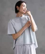 FMBHA18230 MICHEL KLEIN(ミッシェルクラン) [セットアップ対応]エンブロイダリーレースブラウス ライトブルー