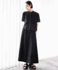 FMBHA18230 MICHEL KLEIN(ミッシェルクラン) [セットアップ対応]エンブロイダリーレースブラウス ライトブルー