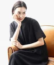 FMBHA18230 MICHEL KLEIN(ミッシェルクラン) [セットアップ対応]エンブロイダリーレースブラウス ブラック