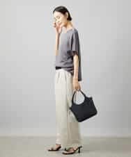 FMBHD02170 MICHEL KLEIN(ミッシェルクラン) [セットアップ対応]Vネックサテンオーバーブラウス ベージュ