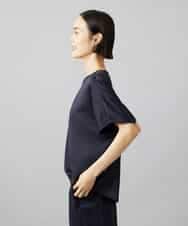 FMBHD02170 MICHEL KLEIN(ミッシェルクラン) [セットアップ対応]Vネックサテンオーバーブラウス ベージュ