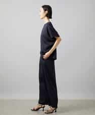 FMBHD02170 MICHEL KLEIN(ミッシェルクラン) [セットアップ対応]Vネックサテンオーバーブラウス ベージュ