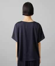 FMBHD02170 MICHEL KLEIN(ミッシェルクラン) [セットアップ対応]Vネックサテンオーバーブラウス ベージュ