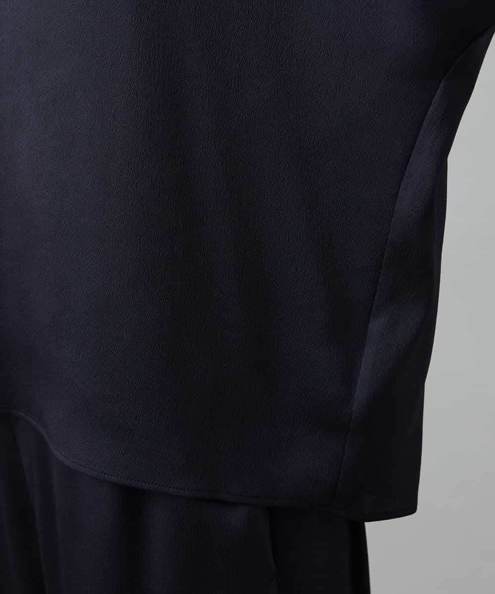 FMBHD02170 MICHEL KLEIN(ミッシェルクラン) [セットアップ対応]Vネックサテンオーバーブラウス ベージュ