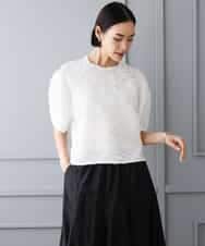 FMBHD05230 MICHEL KLEIN(ミッシェルクラン) [セットアップ対応]フラワージャカードブラウス ブラック