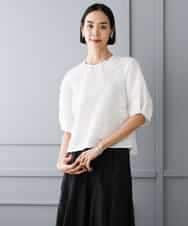 FMBHD05230 MICHEL KLEIN(ミッシェルクラン) [セットアップ対応]フラワージャカードブラウス ブラック