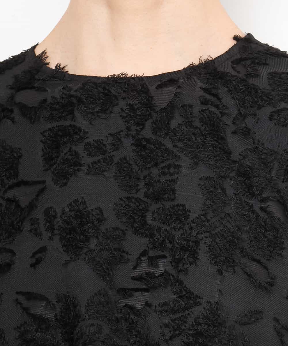 FMBHD05230 MICHEL KLEIN(ミッシェルクラン) [セットアップ対応]フラワージャカードブラウス ブラック