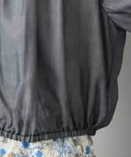 FMBHD05240 MICHEL KLEIN(ミッシェルクラン) [セットアップ対応]デニムライク ギャザーブラウス ネイビー