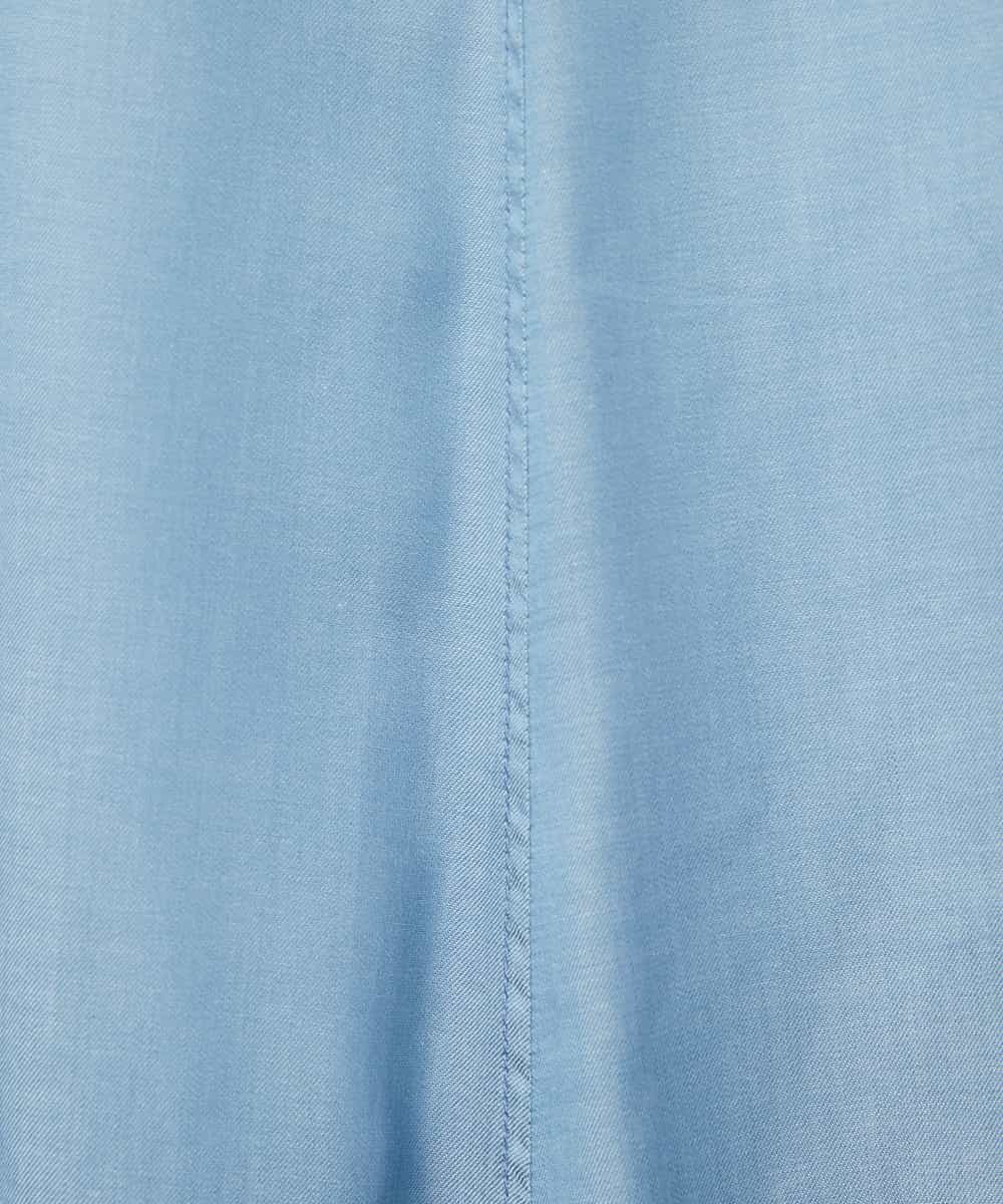 FMBHD05240 MICHEL KLEIN(ミッシェルクラン) [セットアップ対応]デニムライク ギャザーブラウス ネイビー