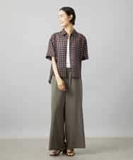 FMBHD06240 MICHEL KLEIN(ミッシェルクラン) シアーチェックシャツ パープル