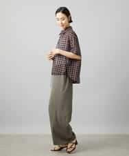 FMBHD06240 MICHEL KLEIN(ミッシェルクラン) シアーチェックシャツ パープル