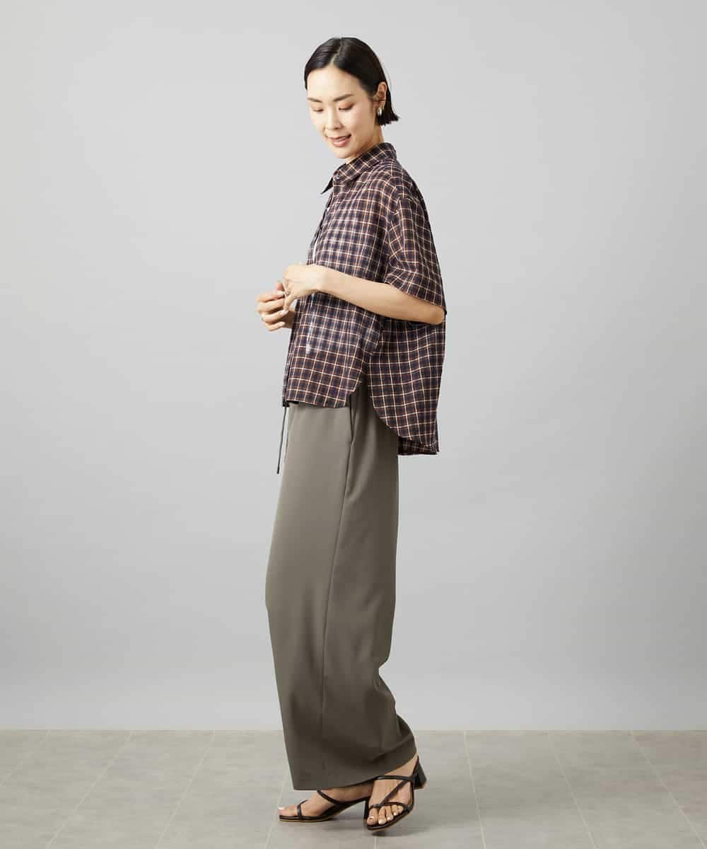 FMBHD06240 MICHEL KLEIN(ミッシェルクラン) シアーチェックシャツ パープル