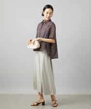 FMBHD06240 MICHEL KLEIN(ミッシェルクラン) シアーチェックシャツ パープル