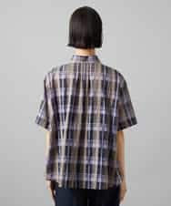 FMBHD06240 MICHEL KLEIN(ミッシェルクラン) シアーチェックシャツ パープル
