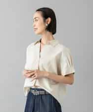 FMBHD16230 MICHEL KLEIN(ミッシェルクラン) スキッパーシャツブラウス ベージュ