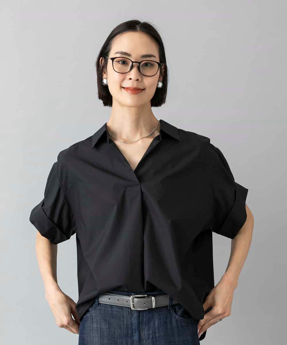 FMBHD16230 MICHEL KLEIN(ミッシェルクラン) スキッパーシャツブラウス ベージュ