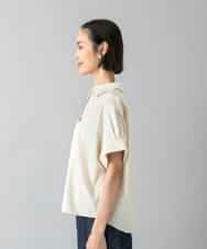 FMBHD16230 MICHEL KLEIN(ミッシェルクラン) スキッパーシャツブラウス ベージュ