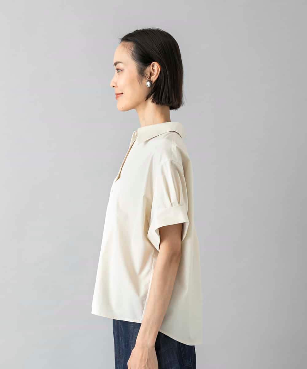 FMBHD16230 MICHEL KLEIN(ミッシェルクラン) スキッパーシャツブラウス ベージュ
