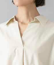FMBHD16230 MICHEL KLEIN(ミッシェルクラン) スキッパーシャツブラウス ベージュ