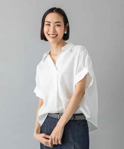 FMBHD17230 MICHEL KLEIN サッカースキッパーシャツブラウス