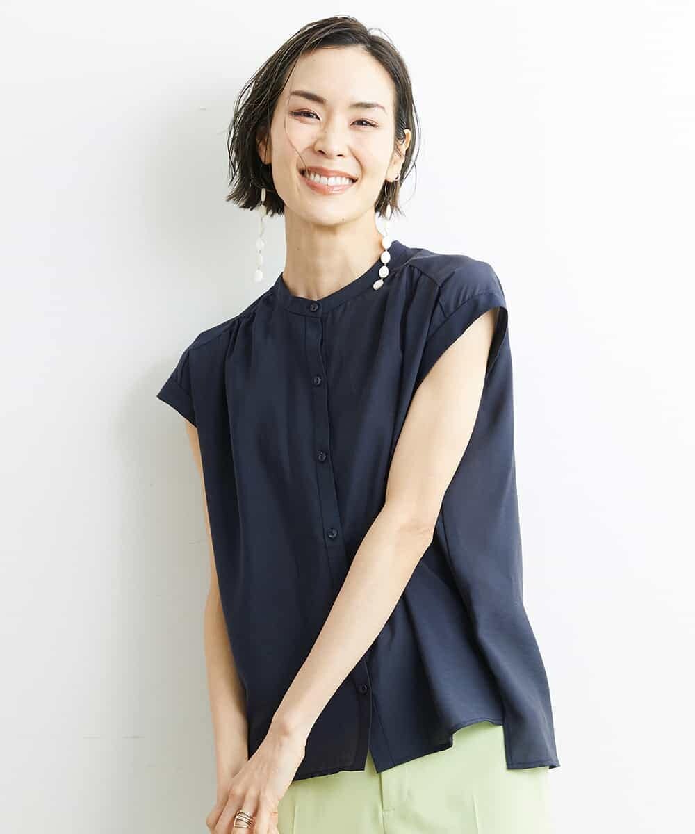 FMBHS49180 MICHEL KLEIN(ミッシェルクラン) [セットアップ対応]ナイロンソフトローンブラウス イエロー(25)