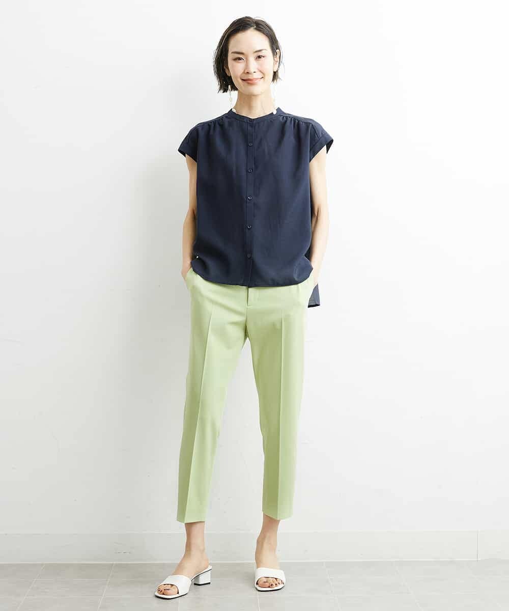 FMBHS49180 MICHEL KLEIN(ミッシェルクラン) [セットアップ対応]ナイロンソフトローンブラウス イエロー(25)