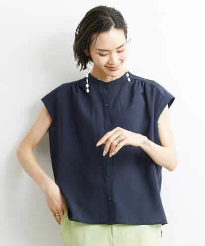 FMBHS49180 MICHEL KLEIN [セットアップ対応]ナイロンソフトローンブラウス