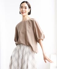 FMBID09230 MICHEL KLEIN(ミッシェルクラン) パフスリーブブラウス ライトブルー