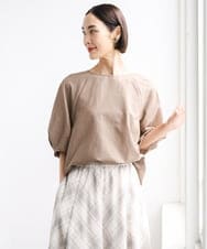 FMBID09230 MICHEL KLEIN(ミッシェルクラン) パフスリーブブラウス ライトブルー