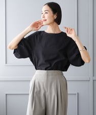 FMBID09230 MICHEL KLEIN(ミッシェルクラン) パフスリーブブラウス ライトブルー